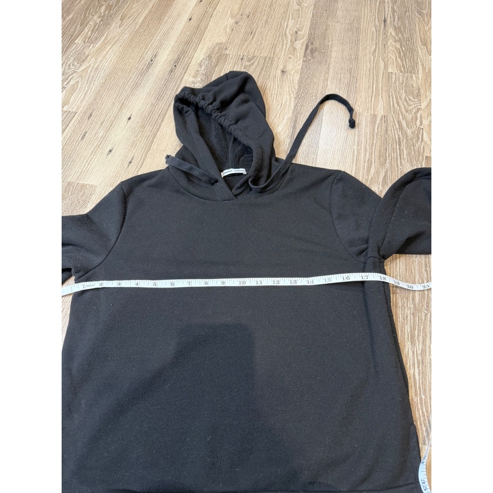 Sweet Romeo Flawed Black Fleece Lined Hooded Sweatshirt XS Pullover Hoodie‎ - Picture 6 of 8
